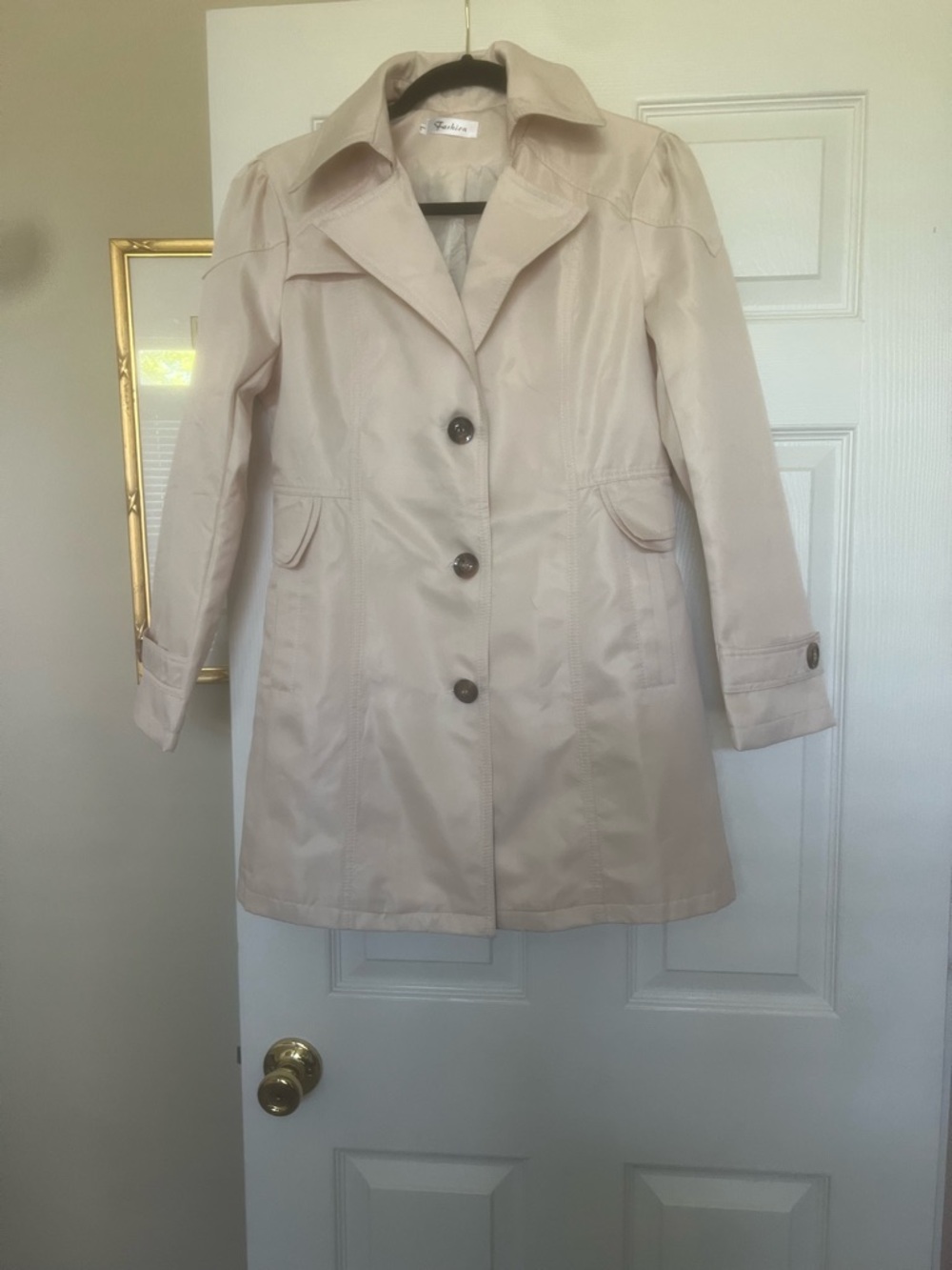 Unbranded Cream Tailored Trench Coat with Button Front